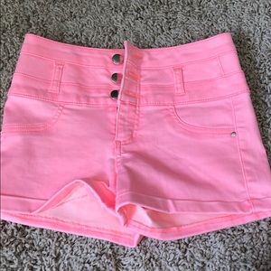 Bright Pink high waisted shorts